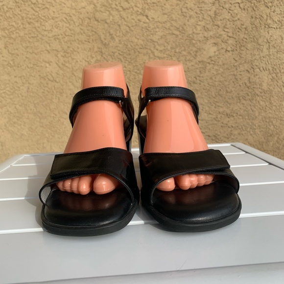 BeautiFeel black leather sandals square toe size 11 (European 41) - Picture 3 of 13